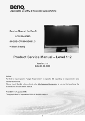 BenQ M2400HD Service Manual