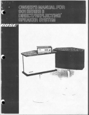 Bose 901 Series II Owner's guide