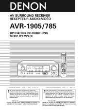 Denon AVR-1905 Owners Manual