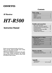 Onkyo HT-R500 Owner Manual