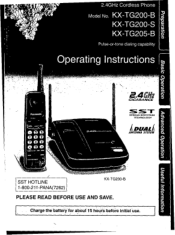 Panasonic KXTG200S KXTG200B User Guide
