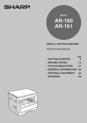 Sharp AR-160 Operation Manual