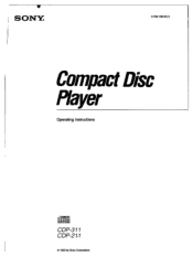 Sony CDP-211 Operating Instructions