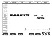 Marantz SR7008 Owner's Manual in English