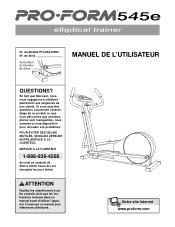 ProForm 545 E Elliptical Canadian French Manual
