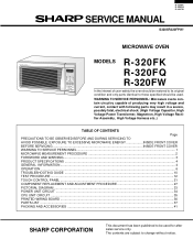 Sharp R-320FW Service Manual