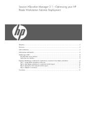 HP ProLiant xw2x220c Session Allocation Manager 2.1 -- Optimizing your HP Blade Workstation Solution Deployment