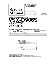 Pioneer VSX-09TX Service Manual