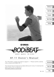 Yamaha BF-11 BODiBEAT BF-11 Owners Manual