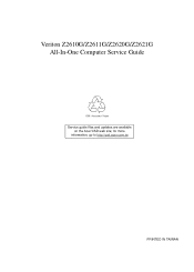 Acer Veriton Z2610G Acer Veriton Z2610G and Z2621G Desktop Service Guide