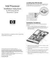 HP ProLiant DL140 Intel Processor Installation Instructions ProLiant DL140 Generation 2 Server