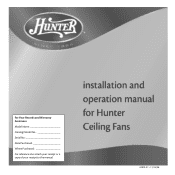 Hunter 20810 Owner's Manual