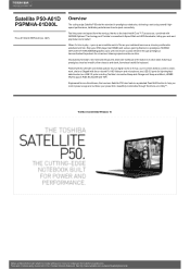 Toshiba Satellite P50 PSPMHA-01D00L Detailed Specs for Satellite P50 PSPMHA-01D00L AU/NZ; English