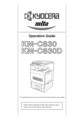 Kyocera KM-C830D KM-C830 Operation Guide Rev-1B