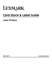 Lexmark 25C0010 Card Stock & Label Guide