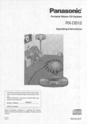 Panasonic RXDS12 RXDS12 User Guide