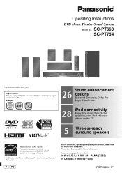 Panasonic SCPT754 Dvd Home Theater Sound System