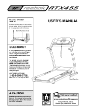 Reebok Rtx455 Treadmill English Manual