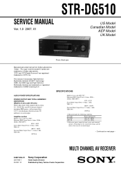 Sony DG510 Service Manual