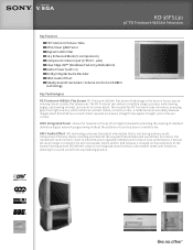 Sony KD-36FS130 Marketing Specifications