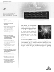 Behringer S32 Product Information Document