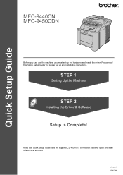 Brother International MFC-9450CDN Quick Setup Guide - English