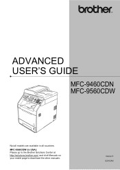 Brother International MFC-9460CDN Advanced Users Manual - English