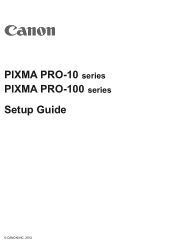 Canon PIXMA PRO-100 Setup Guide