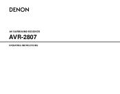 Denon AVR 2807 Owners Manual - English