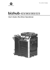 Konica Minolta bizhub 223 bizhub 423/363/283/223 Fax Driver Operations User Guide