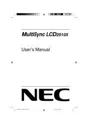 NEC LCD2010 User Manual