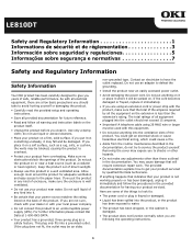 Oki LE810DT LE810DT UPS Safety and Regulatory Information (English, Fran栩s, Espa?ol, Portugu鱩