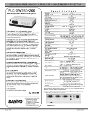 Sanyo PLC-XW250 Print Specs
