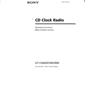 Sony ICF-CD825RM Operating Instructions