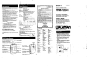 Sony WM-F2041 Users Guide