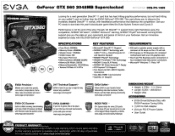 EVGA GeForce GTX 560 2048MB Superclocked PDF Spec Sheet