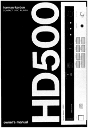 Harman Kardon HD500 Owners Manual