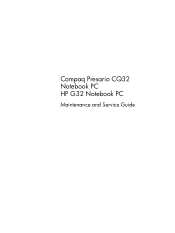 HP Presario CQ32-100 Compaq Presario CQ32 Notebook PC and HP G32 Notebook PC - Maintenance and Service Guide