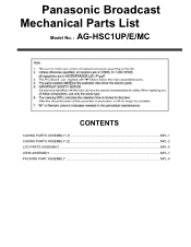 Panasonic AGHSC1U Parts List