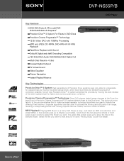 Sony DVP-NS55P/B Marketing Specifications (black)