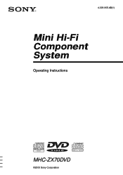 Sony MHC-ZX70DVD Operating Instructions