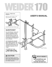 Weider 170 Bench English Manual
