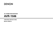 Denon AVR-1506 Owners Manual