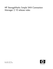 HP StorageWorks 8/20q HP StorageWorks Simple SAN Connection Manager 2.10 release notes (5697-7756, January 2009)