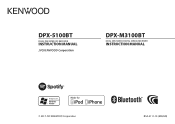 Kenwood DPX-M3100BT Instruction Manual 2
