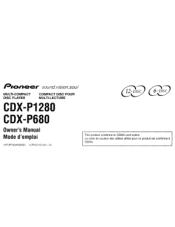 Pioneer CDX-P1280 Owners Manual