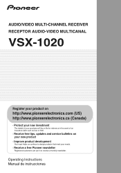Pioneer VSX-1020-K Owner's Manual