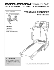 ProForm 580 X Treadmill English Manual