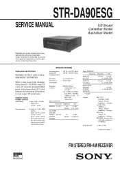 Sony STR-DA9000ES Service Manual