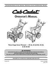 Cub Cadet 3X 26 HD 3X 26034 Operator's Manual